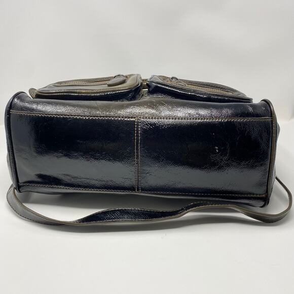 Elliott Lucca Black and Green Ombre Cow Leather Shoulder Bag - Picture 5 of 10